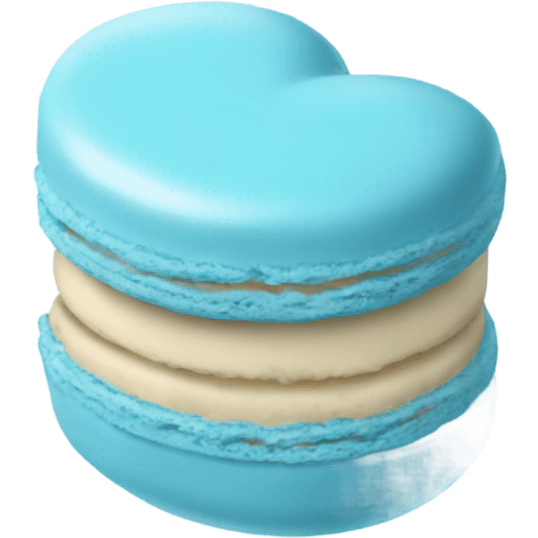 Light blue macaroon in shape of heart 🩵  emoji