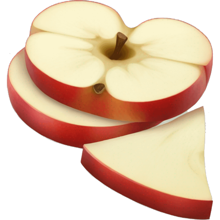 Sliced red apple emoji