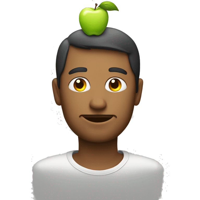 Man with an apple for a head emoji