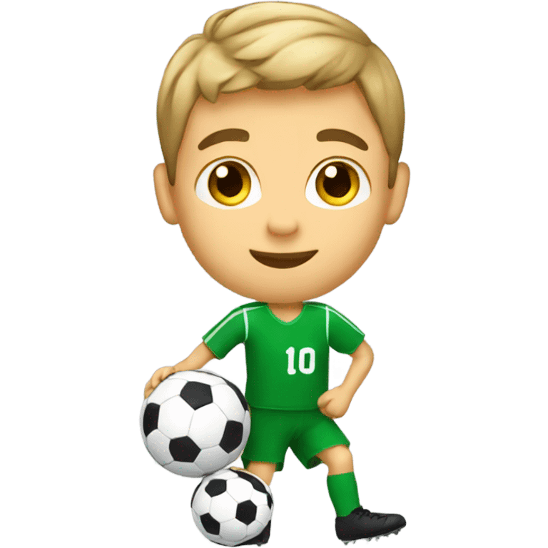 A boy playing soccer  emoji