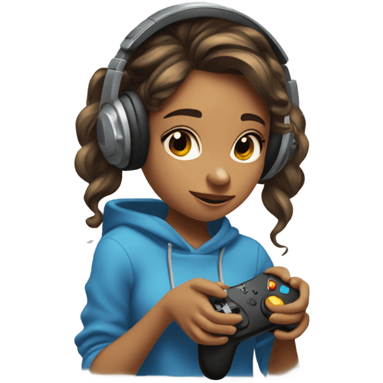 Teenage girl gaming emoji