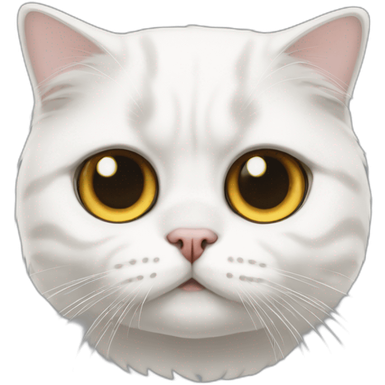 one-eyed white scottish-fold cat emoji