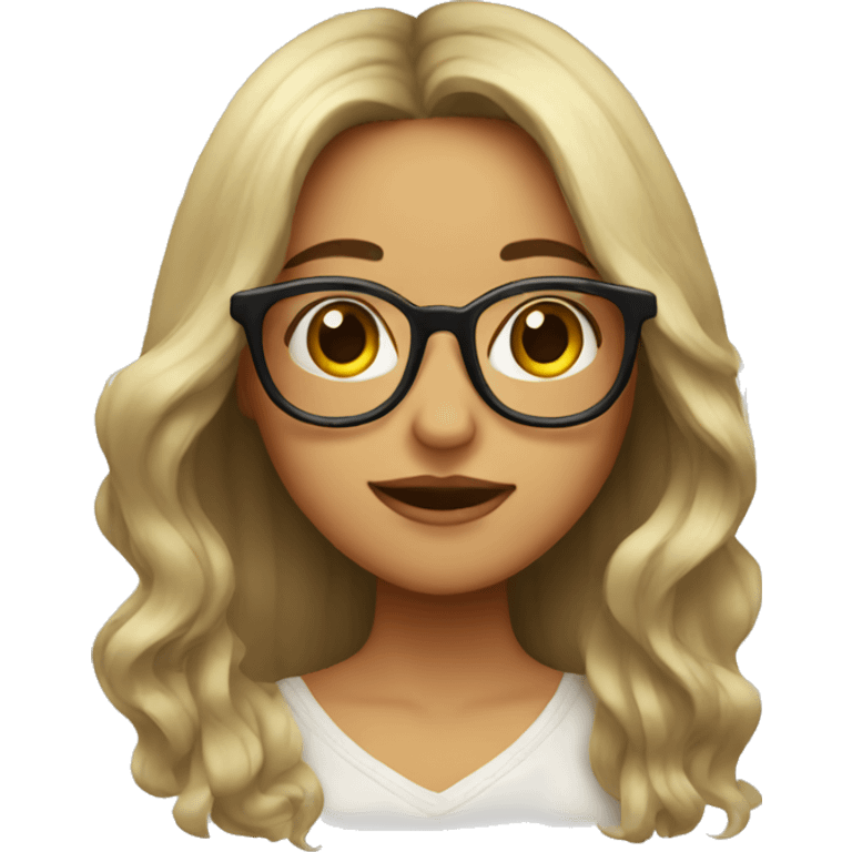 Mexican girl with big glasses with a little long hair  emoji