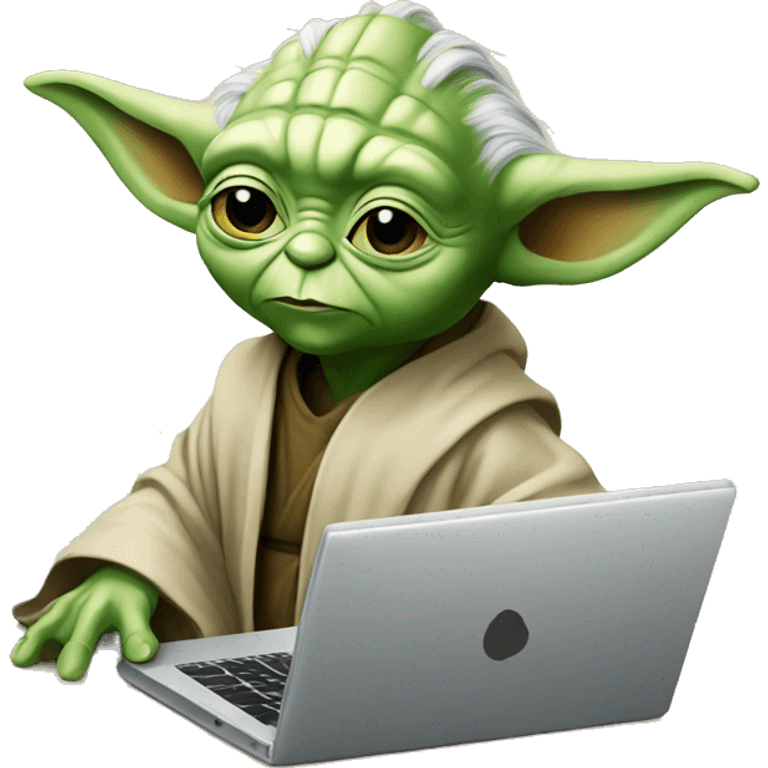 Yoda with laptop emoji