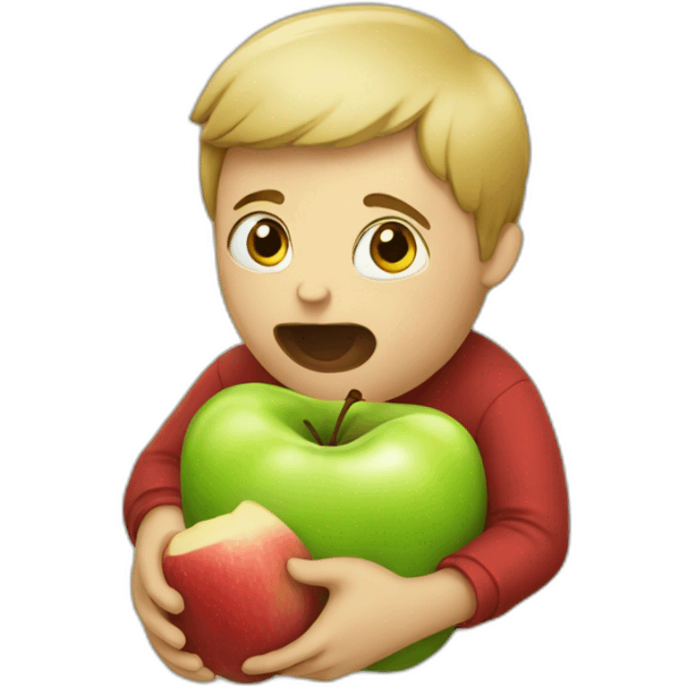 Eating apple emoji