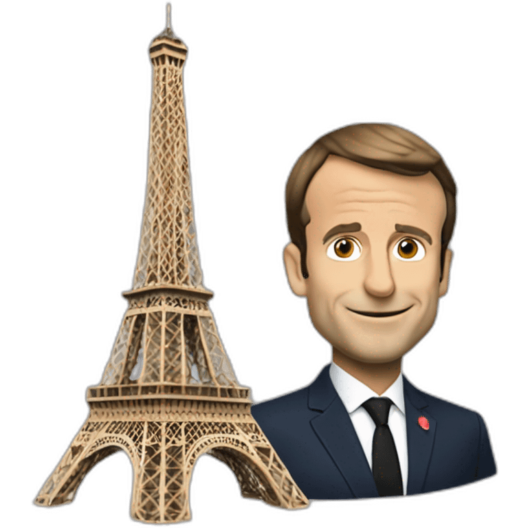 Emmanuel Macron with the effeil tower in back emoji