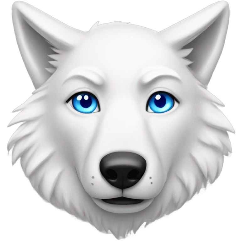 White wolf with blue eyes  emoji