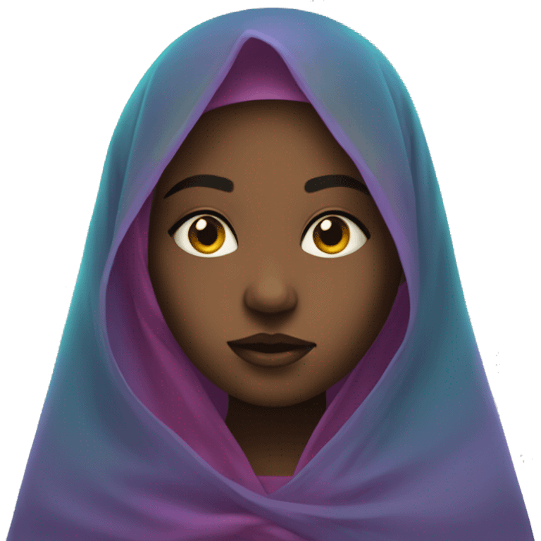 mystical girl in colored veil emoji