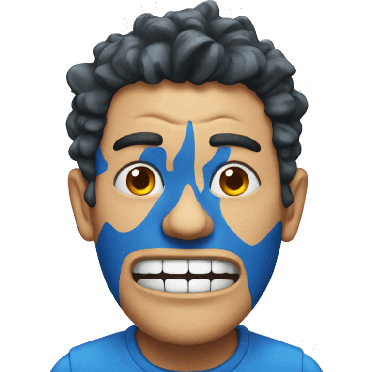 Blue Crazy face emoji