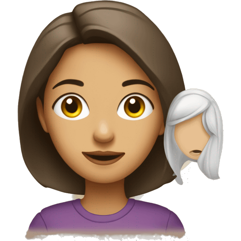 mulher com a mão nas costas emoji