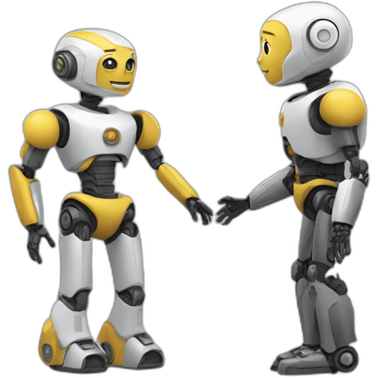 Robot and Human as friends emoji