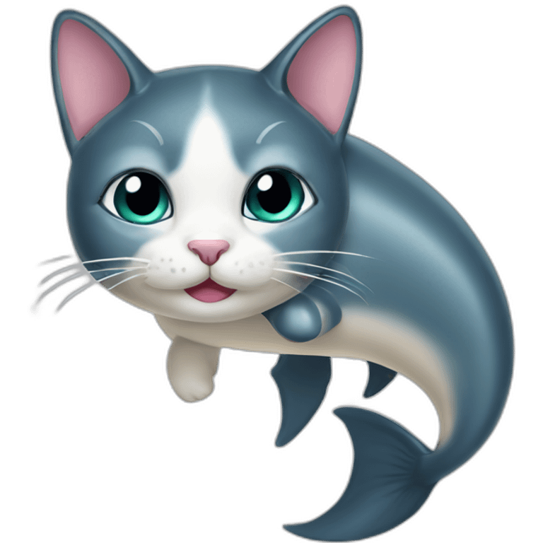 Dolphine cat emoji