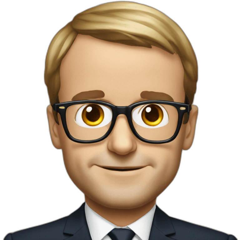 Emmanuel Macron with glasses emoji