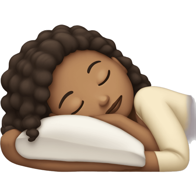 dark brown hair girl sleeping with a lightskin  emoji