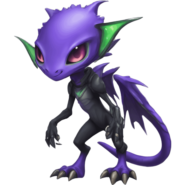 cute cool edgy eldritch alien punk Digimon-Fakemon-animal full body emoji