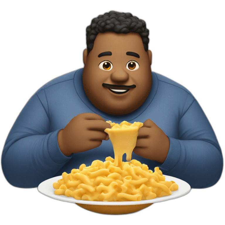 Fat man eating Mac and cheese emoji