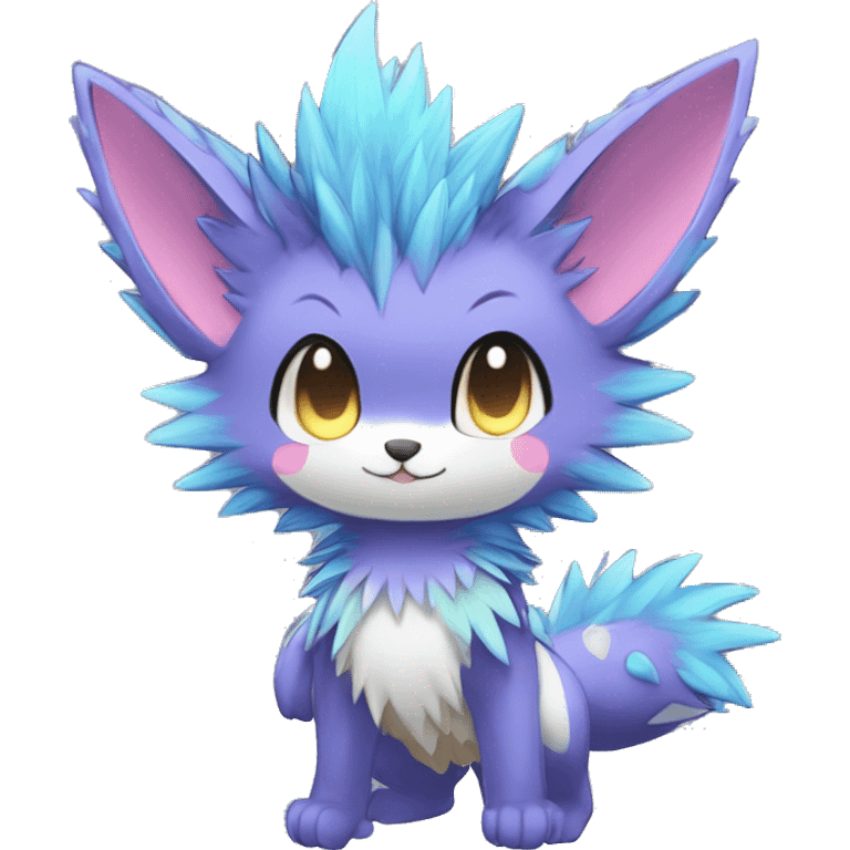 Anthro Scalie Spiky Cool Edgy Magical Shiny Colorful Pastel Sparkle Kemono-style Chibi Fantasy-Animal-Fakémon-Pokémon-Hybrid Fur Sona Aesthetic Full Body emoji