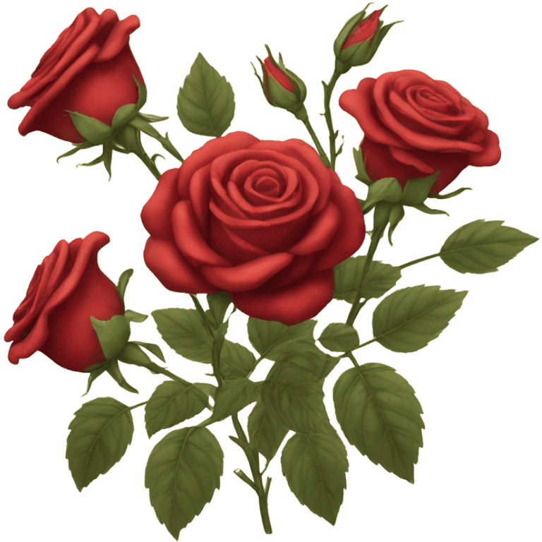 victorian red roses emoji