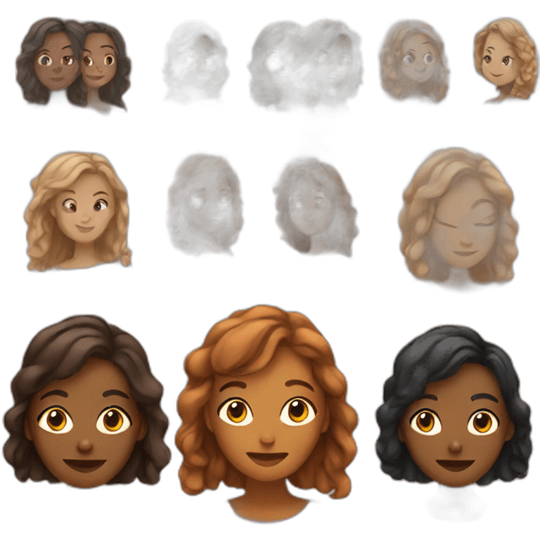 women of different colors emoji