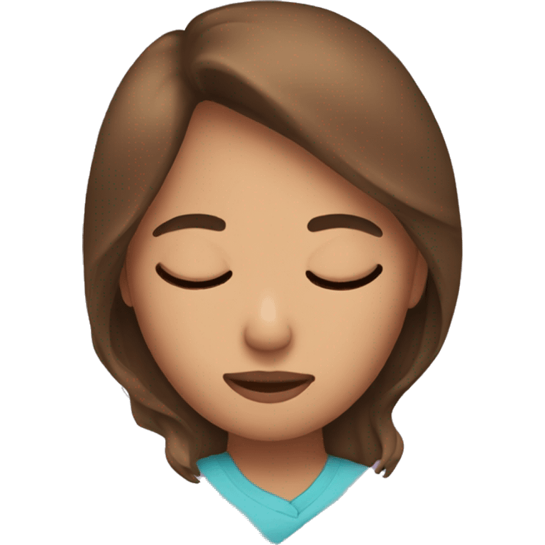 Emoji girl, sleeping brown hair emoji