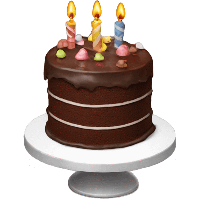 chocolate birthday cake  emoji