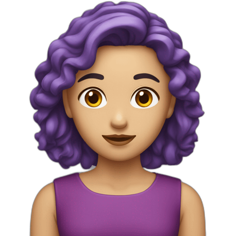 Rostro mujer en su pelo Pasas uva emoji