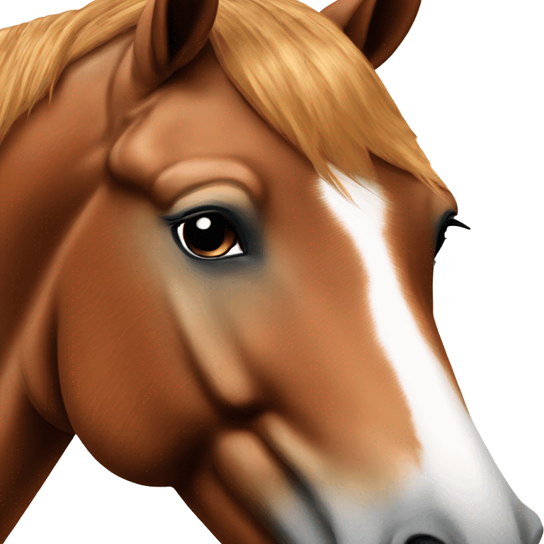 Chestnut horse with white down nose emoji