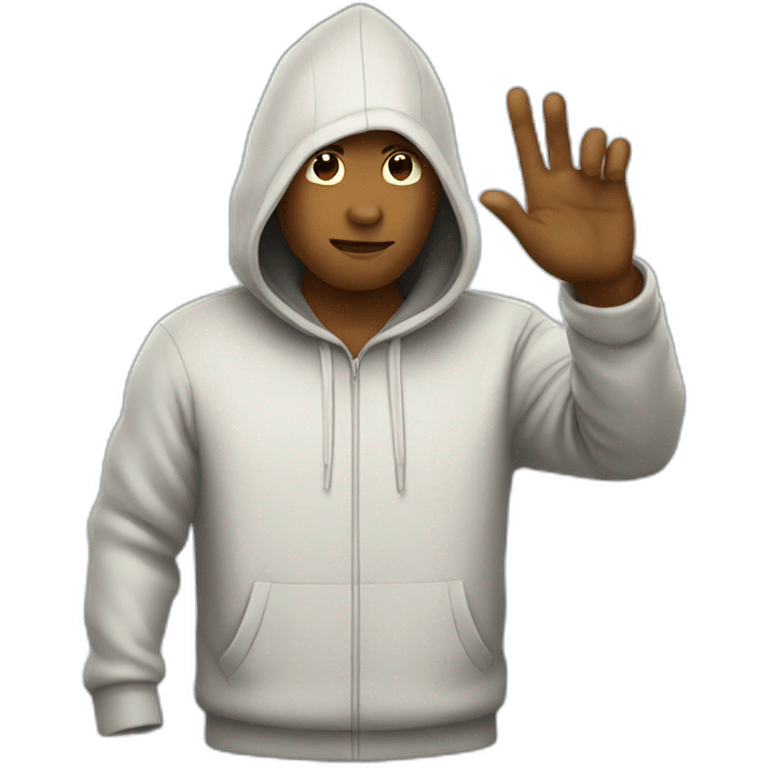 sinister hooded single hand salute emoji