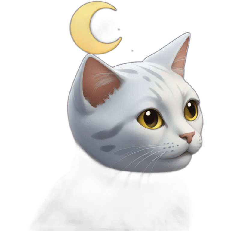 Cat and moon emoji