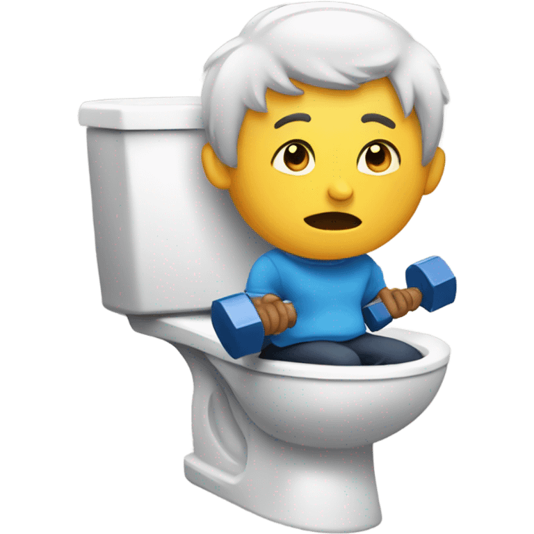 Weight lifting on toilet emoji