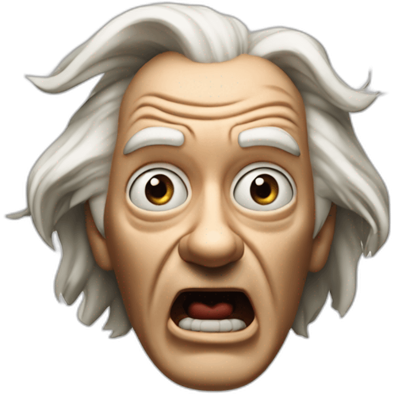 1955 Doc Brown from back to the future looking shocked and his mouth wide open. No eye-ware. emoji