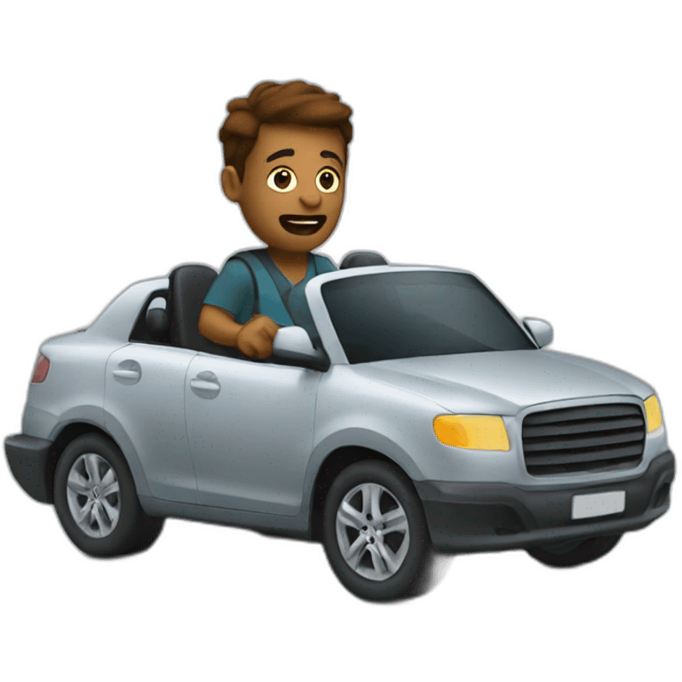 Reckless Uber driver driving fast in car emoji