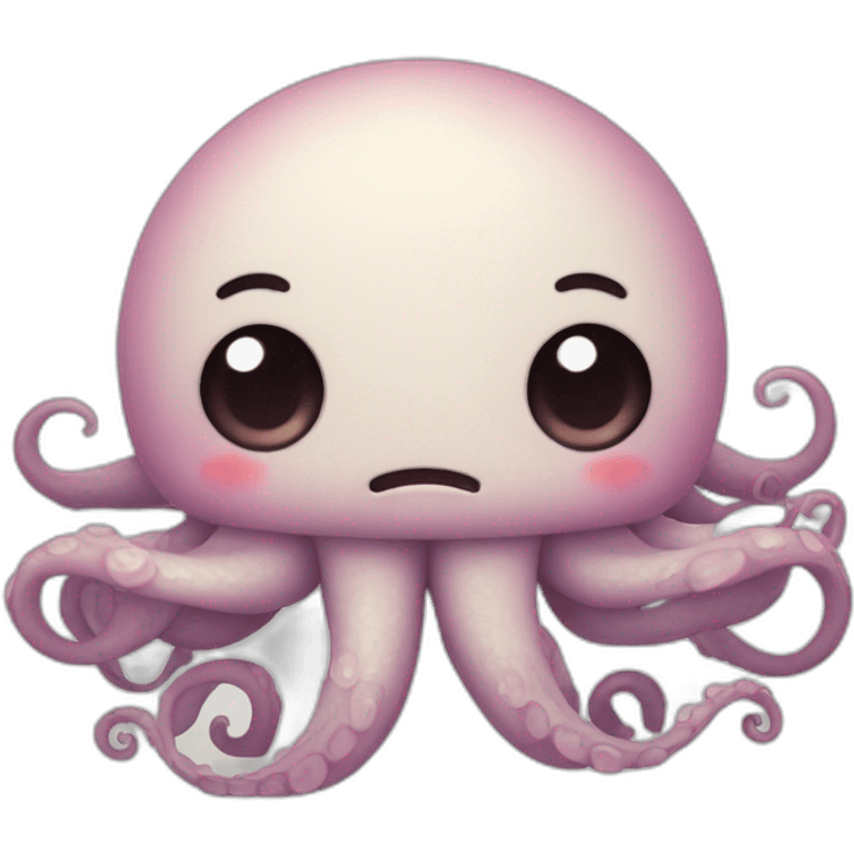 Cute kraken cute face eyes closed making yoga emoji