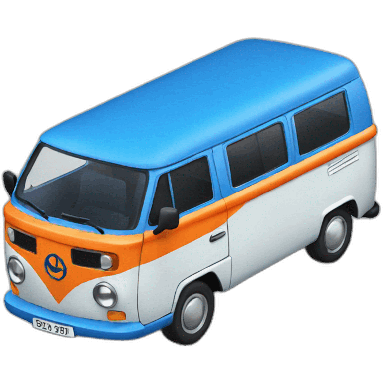 combi wolksvagen orange and blue emoji