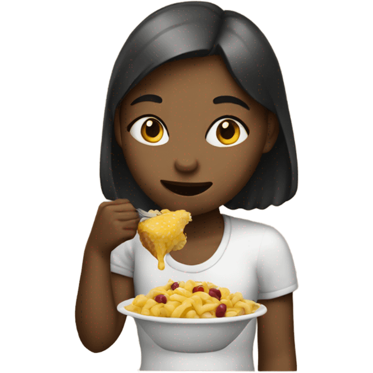 Girl eating  emoji