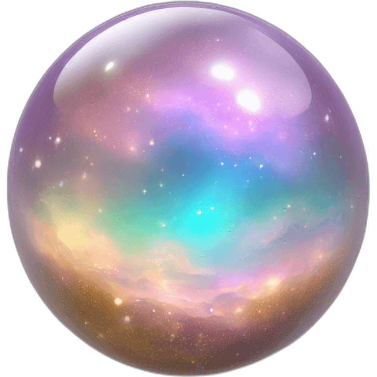 Sparkly glossy Pastel iridescent glass crystal nebula glass orb emoji