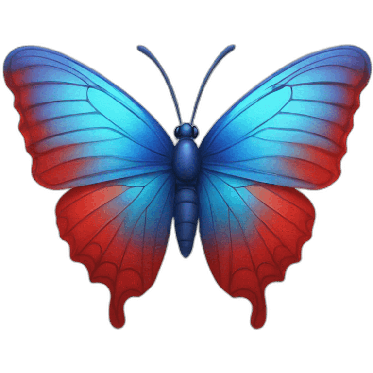 red-blue butterfly breaking out of crysalis emoji