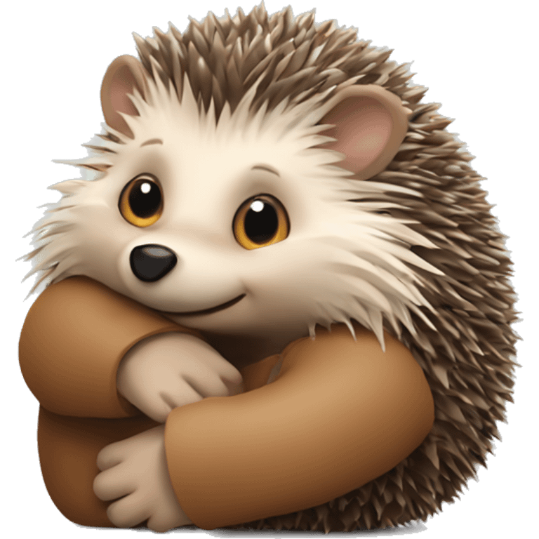 Hedgehog hugging teddy bear  emoji