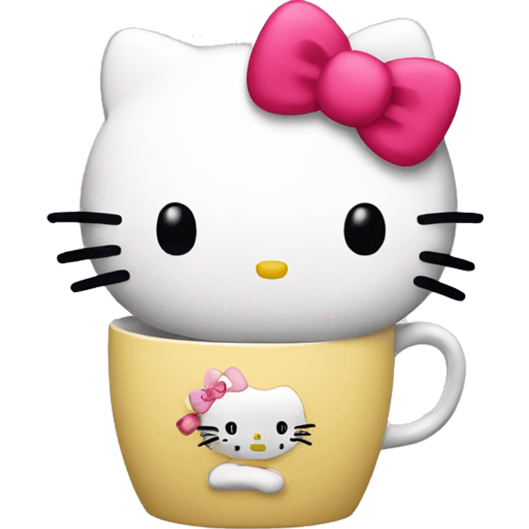 hello kitty with a cup emoji