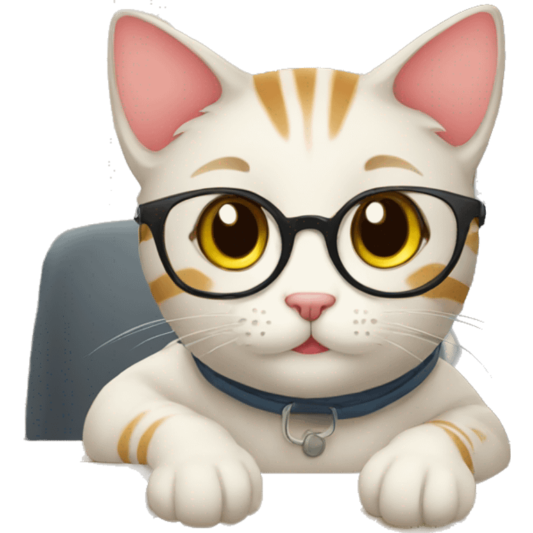 cute cat student emoji