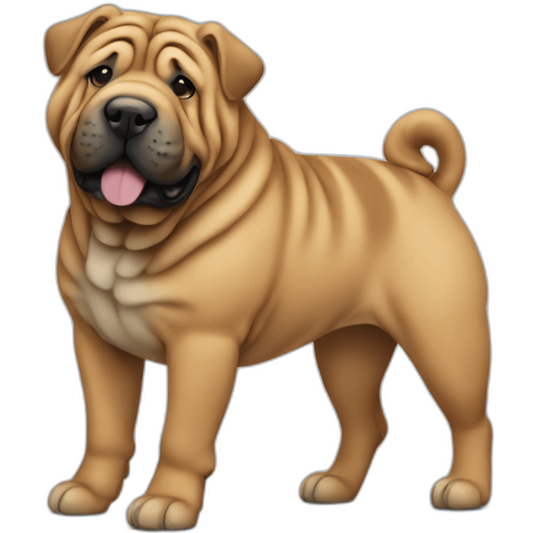 sharpei full body dog emoji