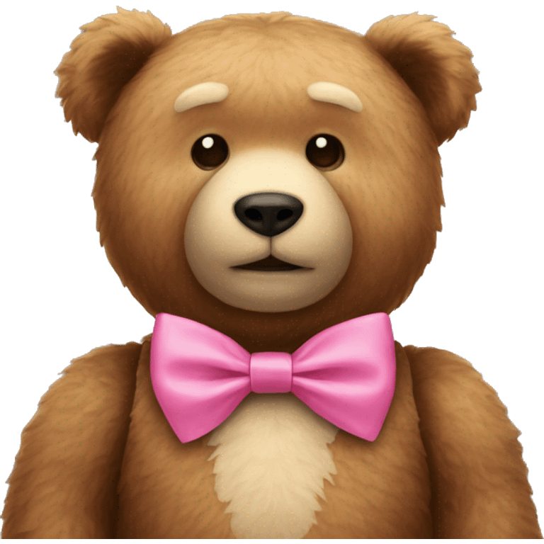 teddy bear with a pink bow tie emoji