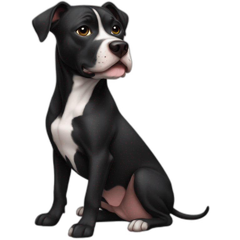 Dog black pitbull emoji