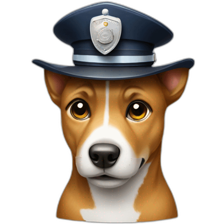 dog wearing hat with police light emoji