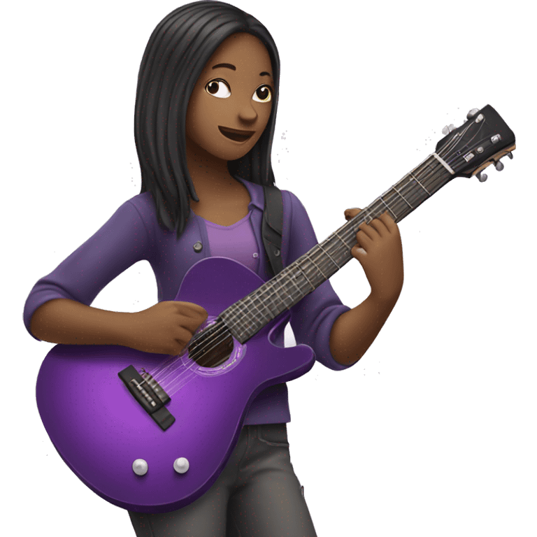 girl playing purple guitar emoji