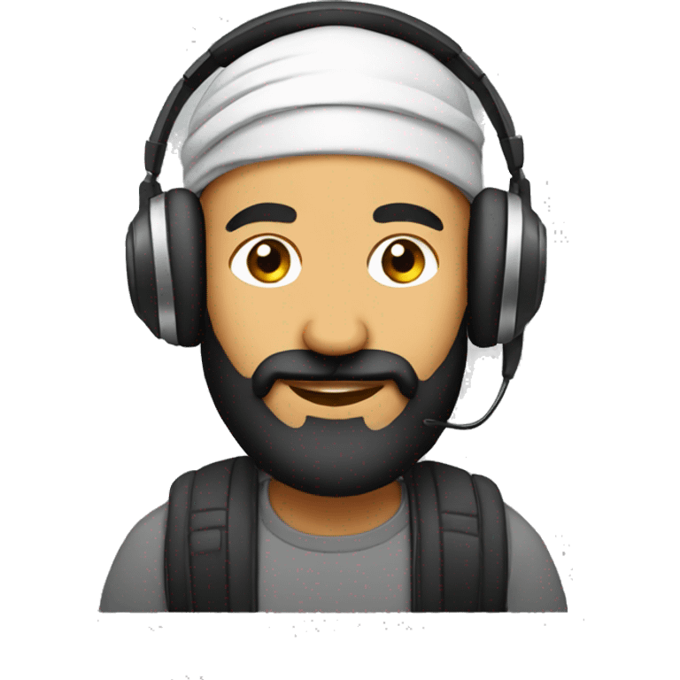 Sardar guy wearing headphones emoji