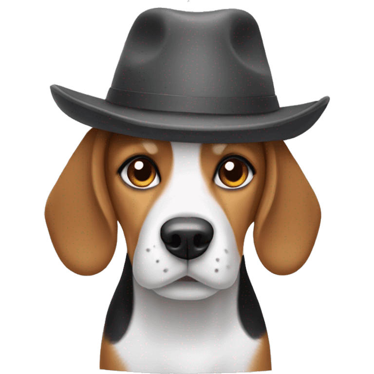 Beagle dog wearing a hat emoji