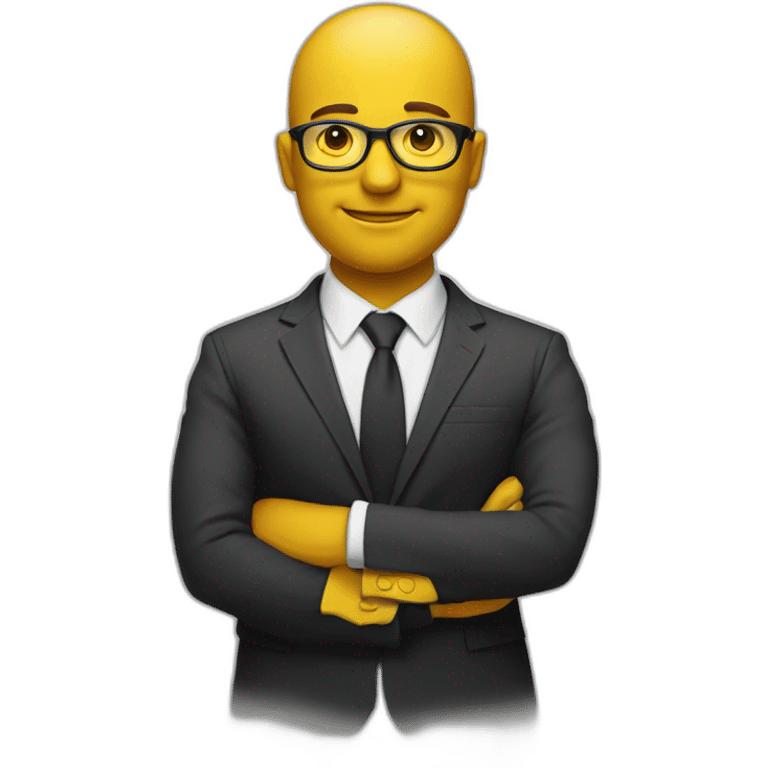 entrepreneur in a suit with yellow tinted glasses  emoji