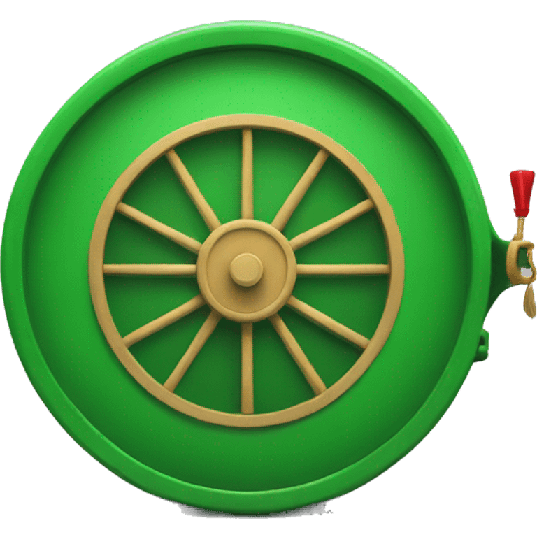 lucky wheel with green barrel emoji