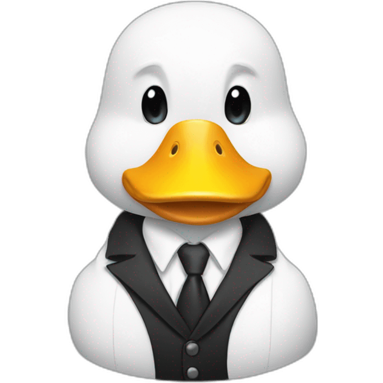 general body building white duck in suit emoji